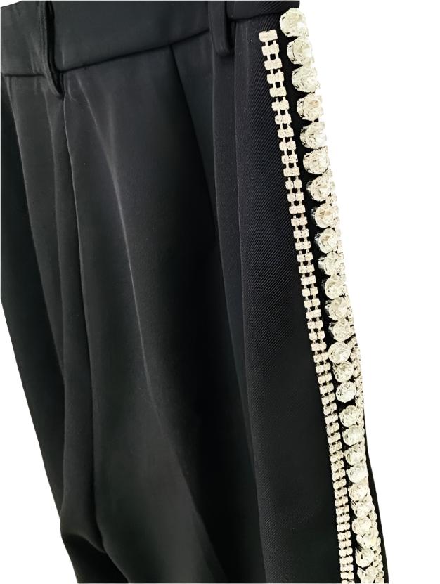 Silver Decorated Straight Cut Trousers Nora Nkosi