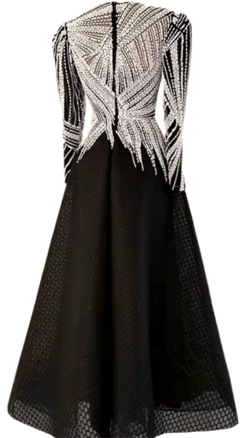 Silver Crystal Glaze Dress
