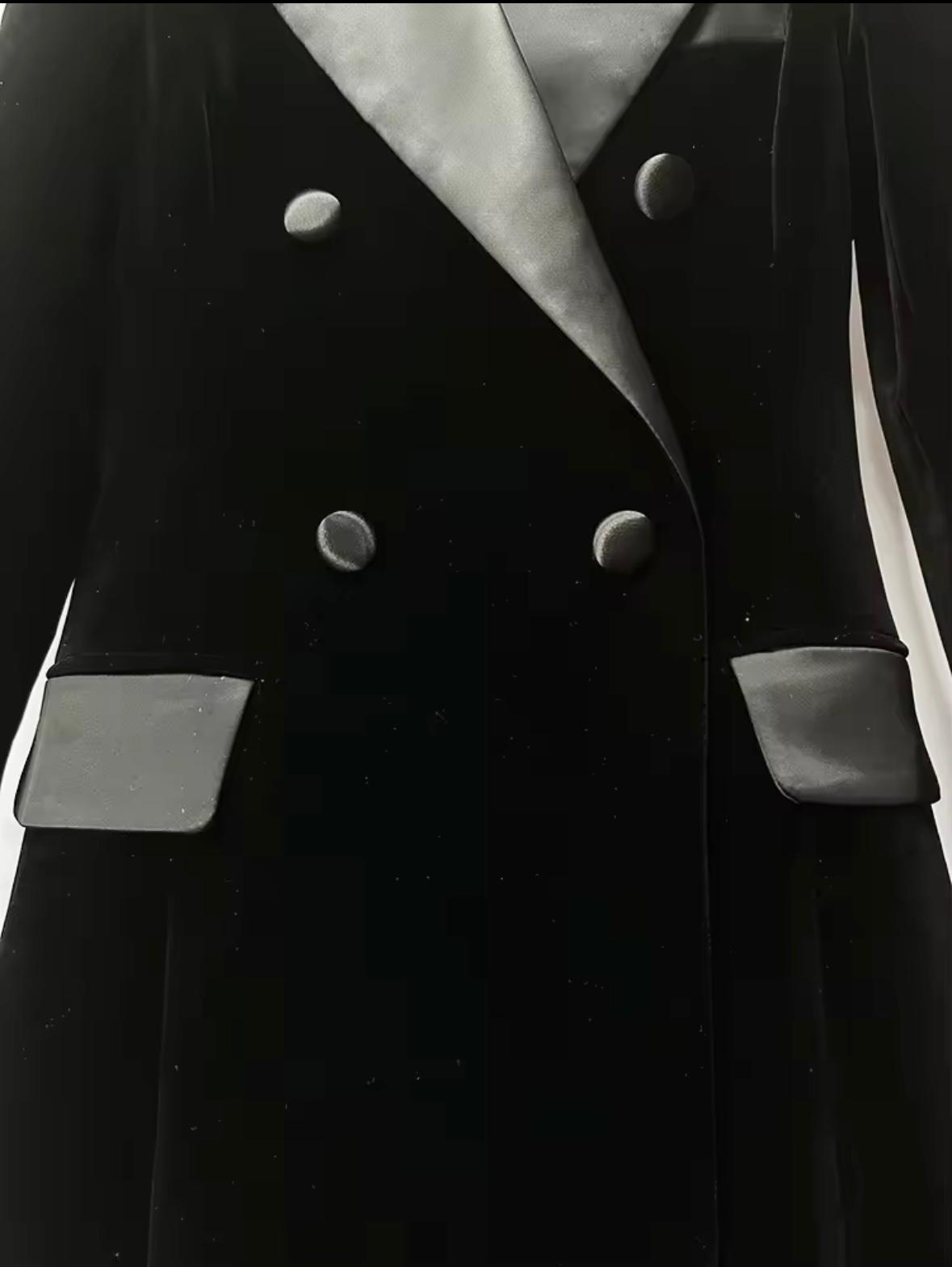 Grey & Black Velvet Coat