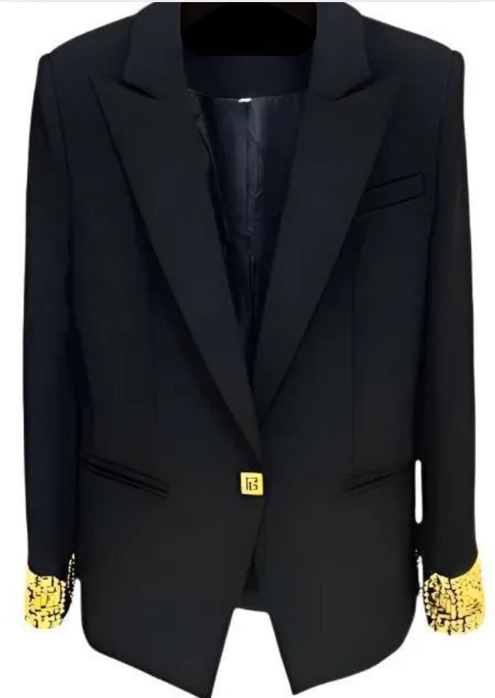 Smart Gold Palm Blazer