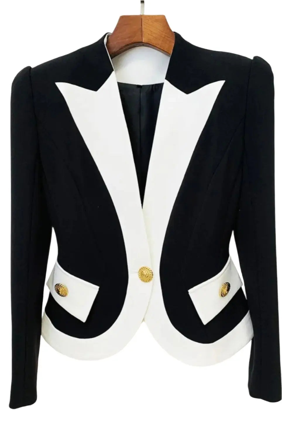 V  Black & White Blazer My Store