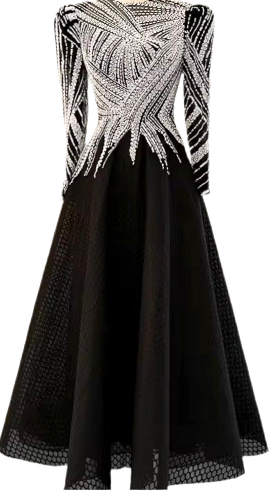 Silver Crystal Glaze Dress
