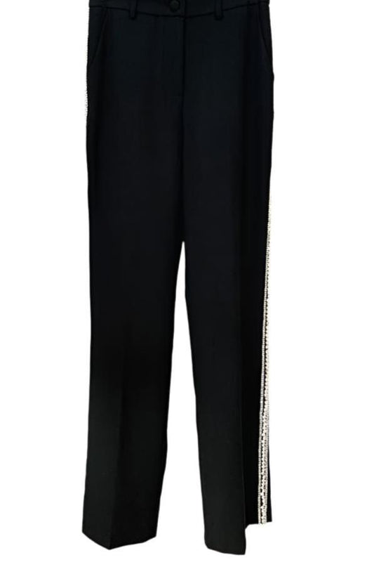 Silver Decorated  Straight Cut Trousers Nora Nkosi