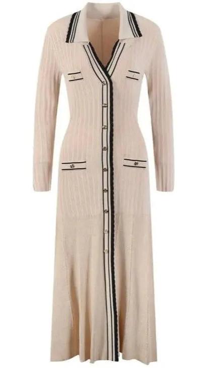 Long cream preppy dress Nora Nkosi